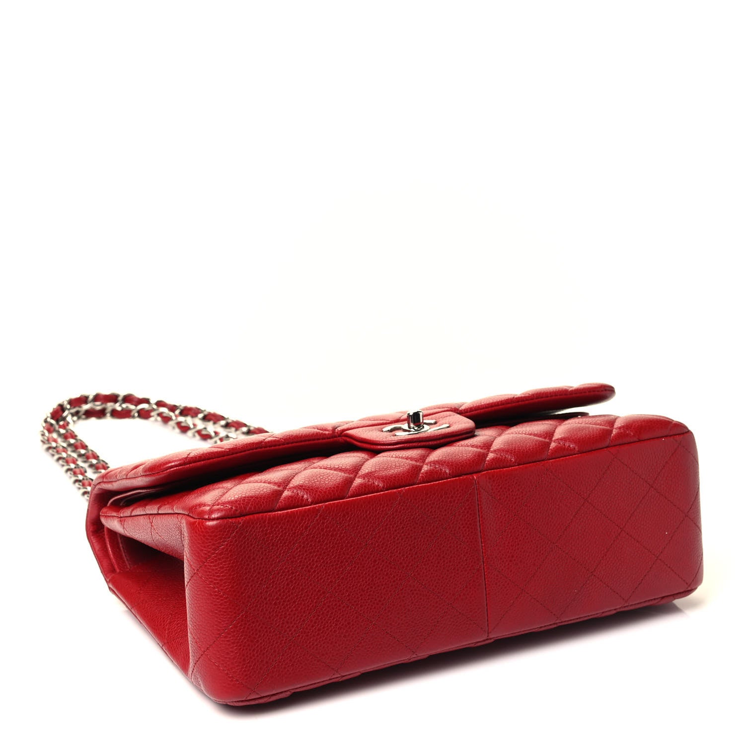 Chanel Caviar Quilted Jumbo Double Flap Red 3 of 5