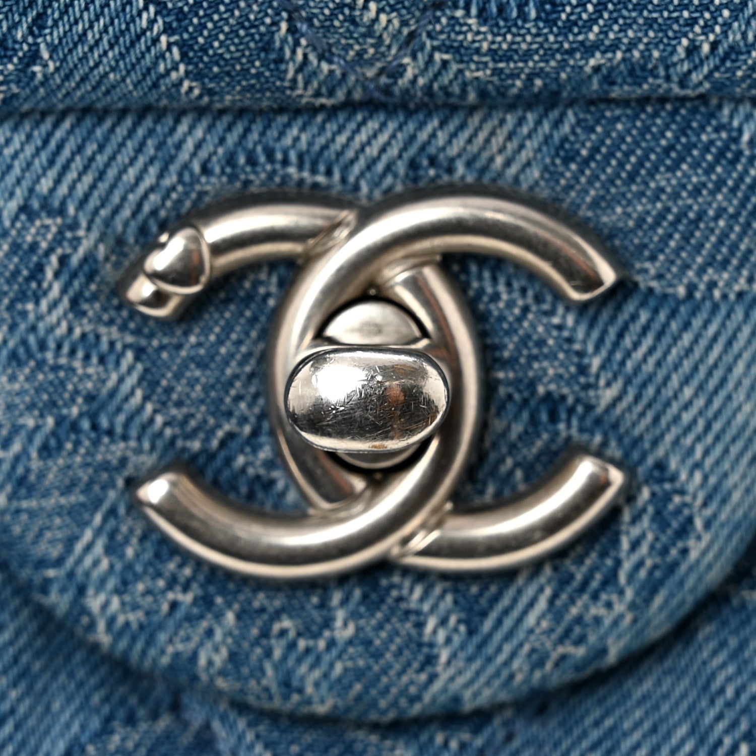 Chanel Denim Quilted Mini Camellia Sweetheart Flap Blue 11 of 12