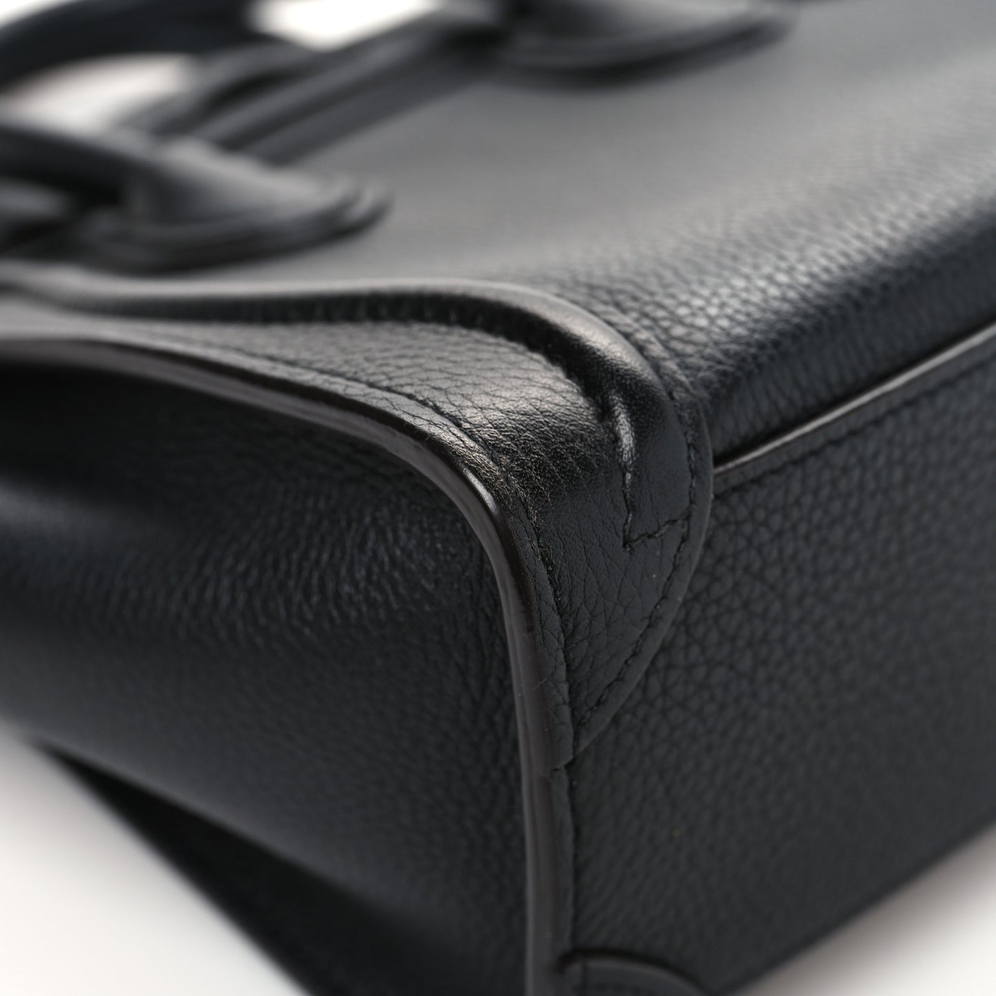 Drummed Calfskin Nano Luggage Black