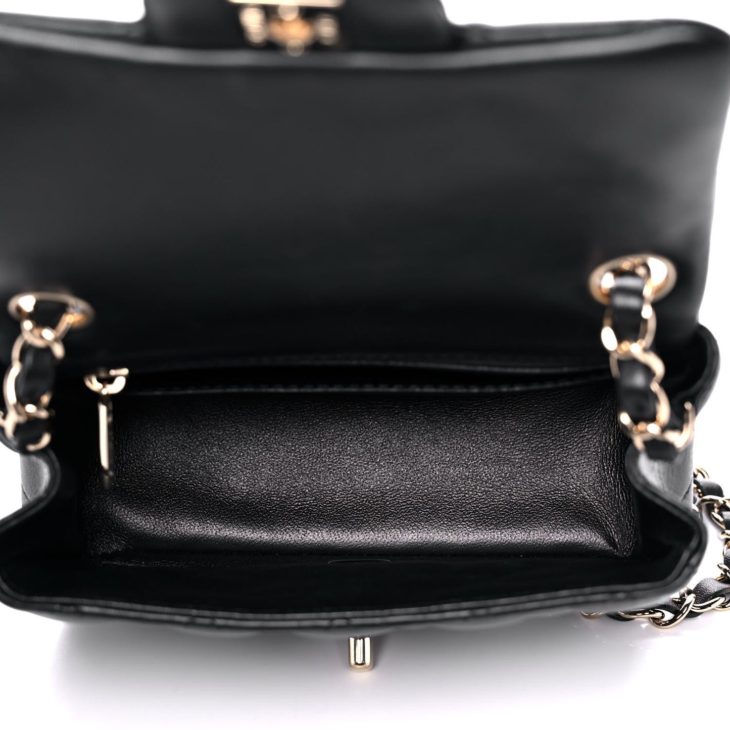 Lambskin Quilted Mini Square Flap Black