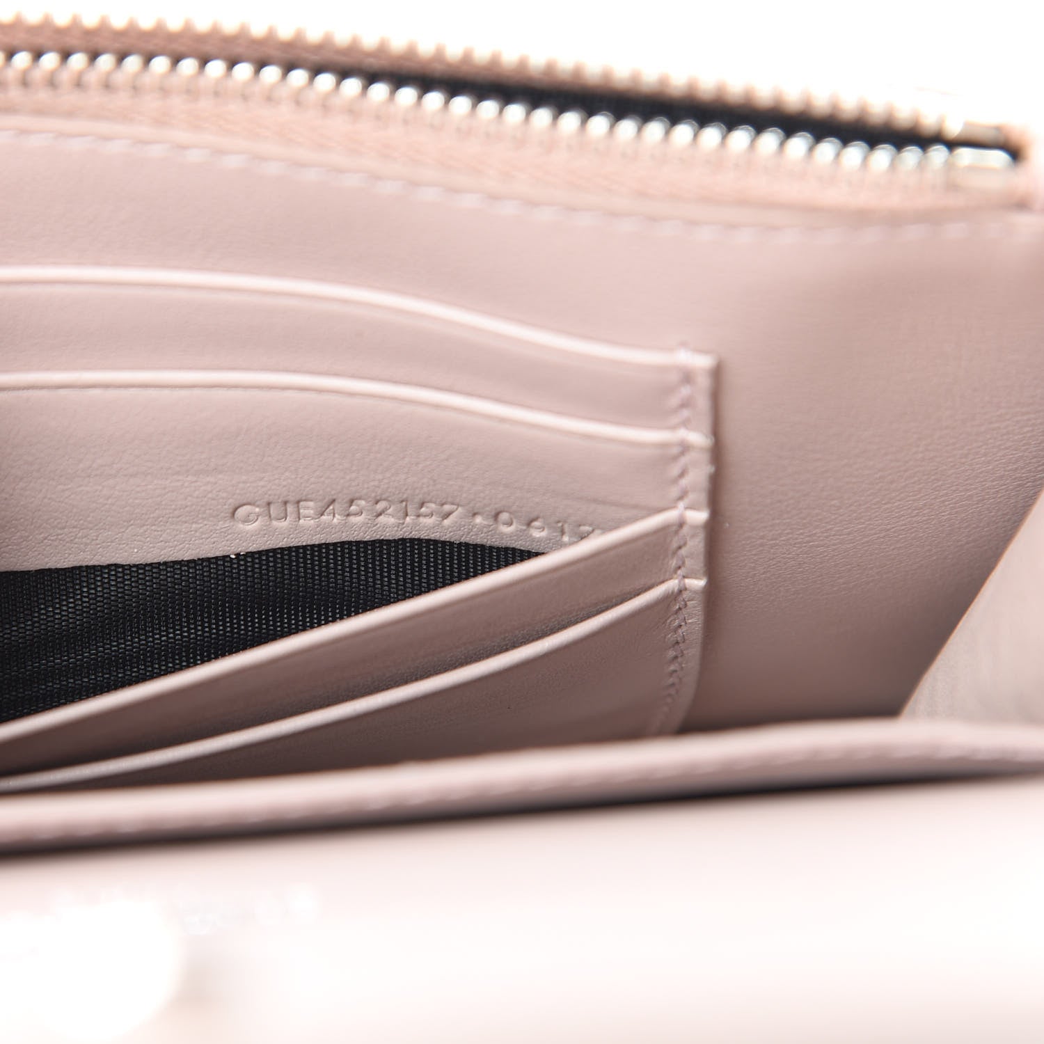 Saint Laurent Calfskin Crocodile Embossed Monogram Sunset Chain Wallet Marble Pink 7 of 12