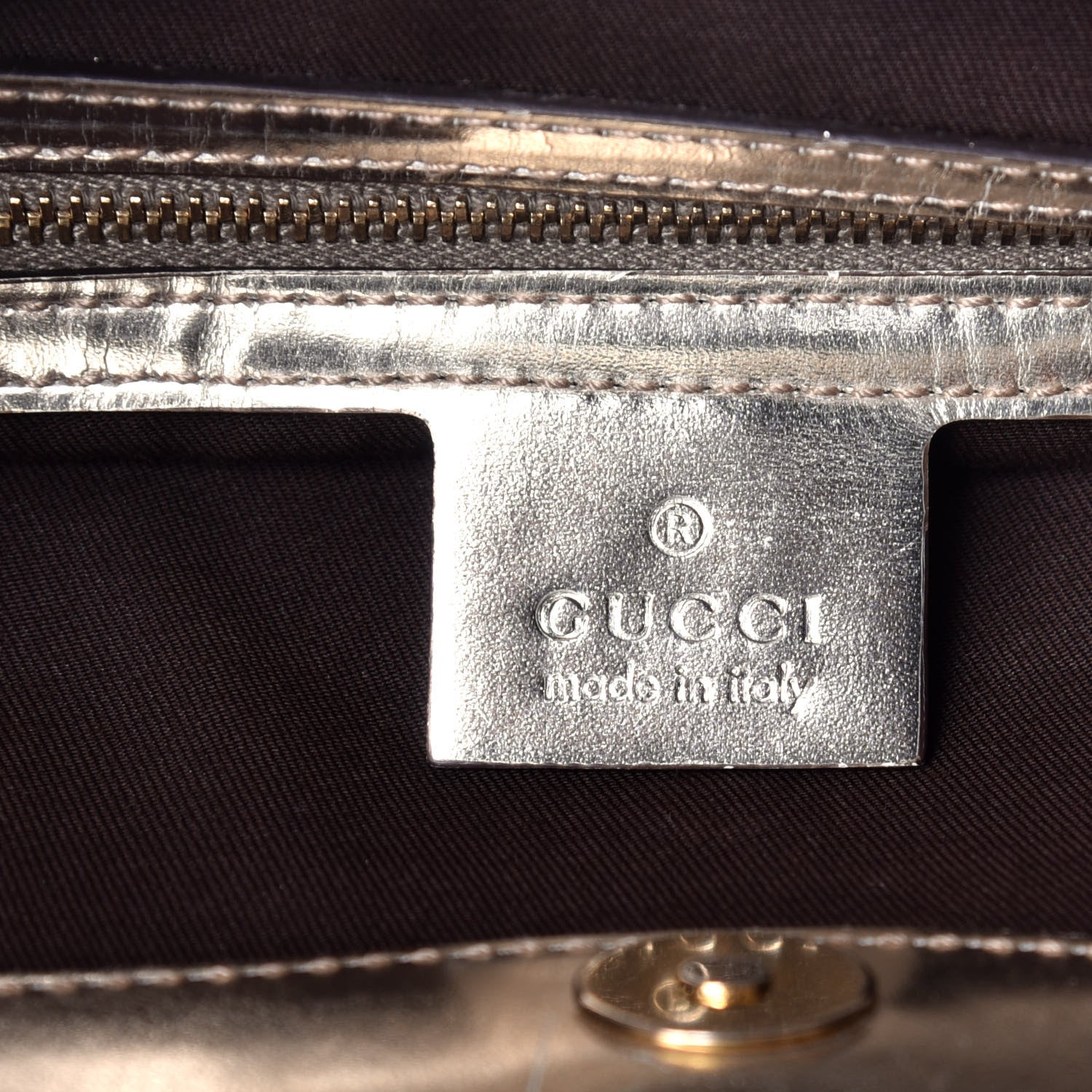 Gucci Metallic Guccissima Queen Bow Hobo Platinum 6 of 9