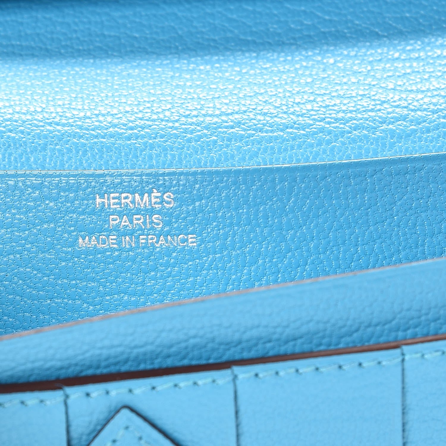 Hermes Chevre Mysore Bearn Gusset Wallet Bleu Azteque 6 of 8