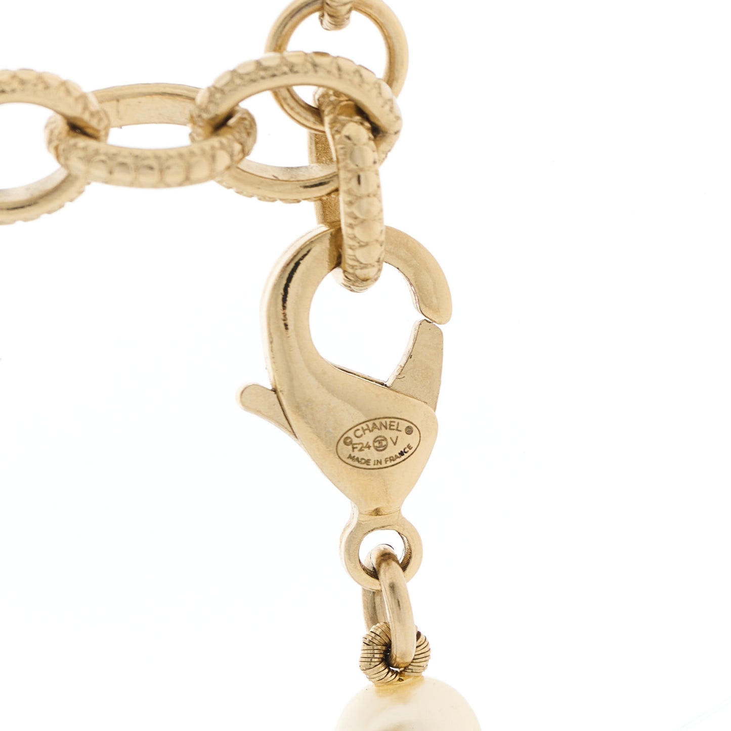 Pearl CC 100th Anniversary Necklace Light Gold