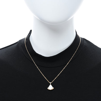 Bulgari 18K Rose Gold Diamond Mother of Pearl Small Divas' Dream Pendant Necklace 3 of 5