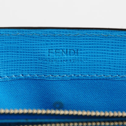Fendi Zucca Spalmati Vitello Elite Simply Continental Wallet Tobacco Turchese 9 of 9
