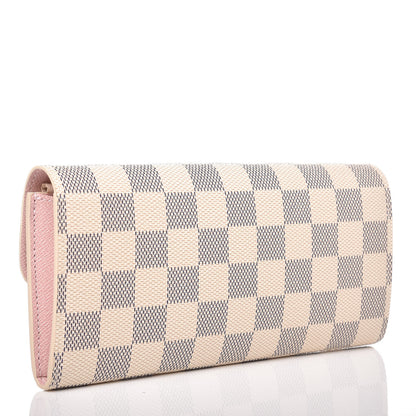 Louis Vuitton Damier Azur Emilie Wallet Rose Ballerine 3 of 8
