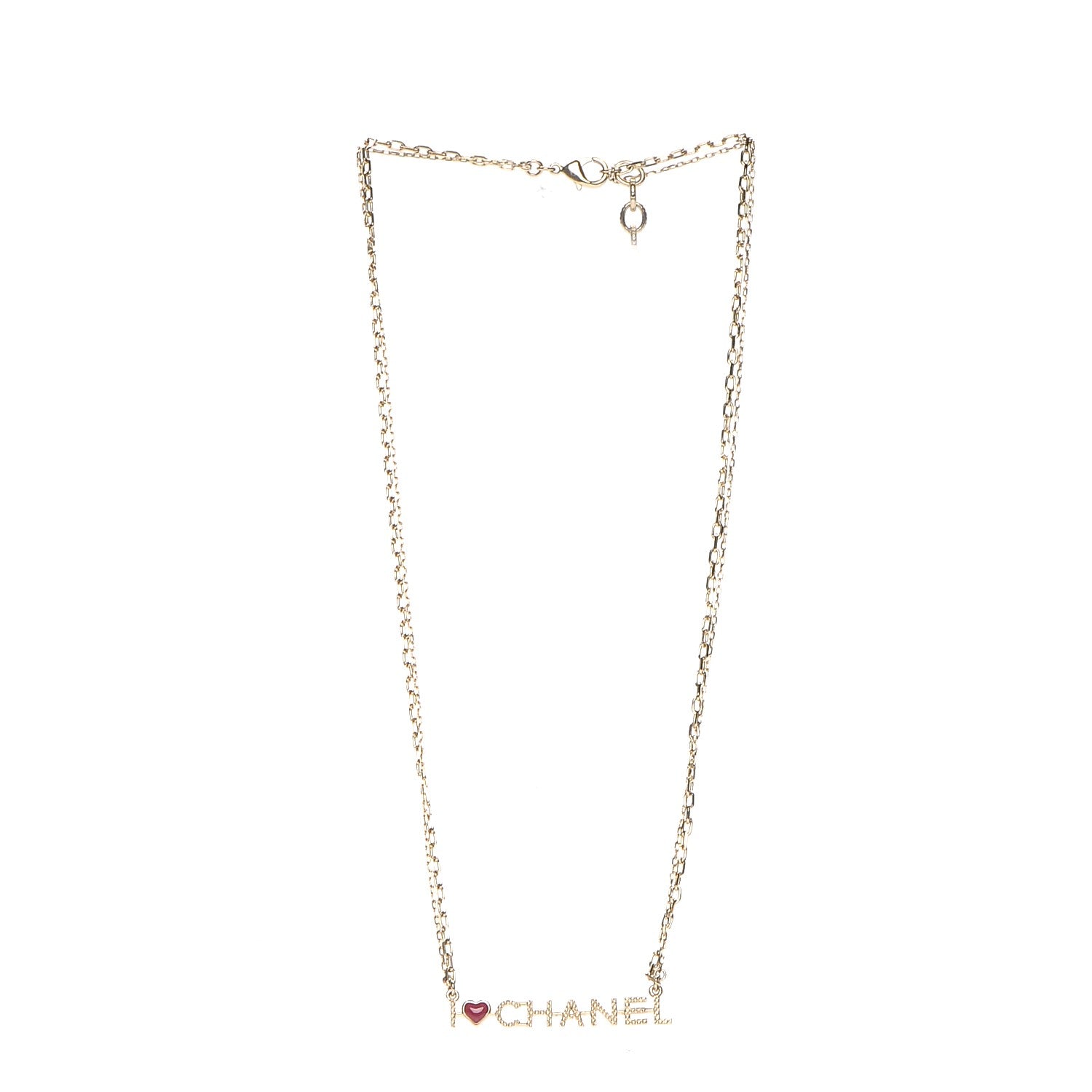 Chanel Chain I Heart Necklace Gold 3 of 6