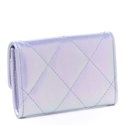 Chanel Iridescent Lambskin Quilted Chanel 19 Flap Card Holder Light Purple 3 of 9