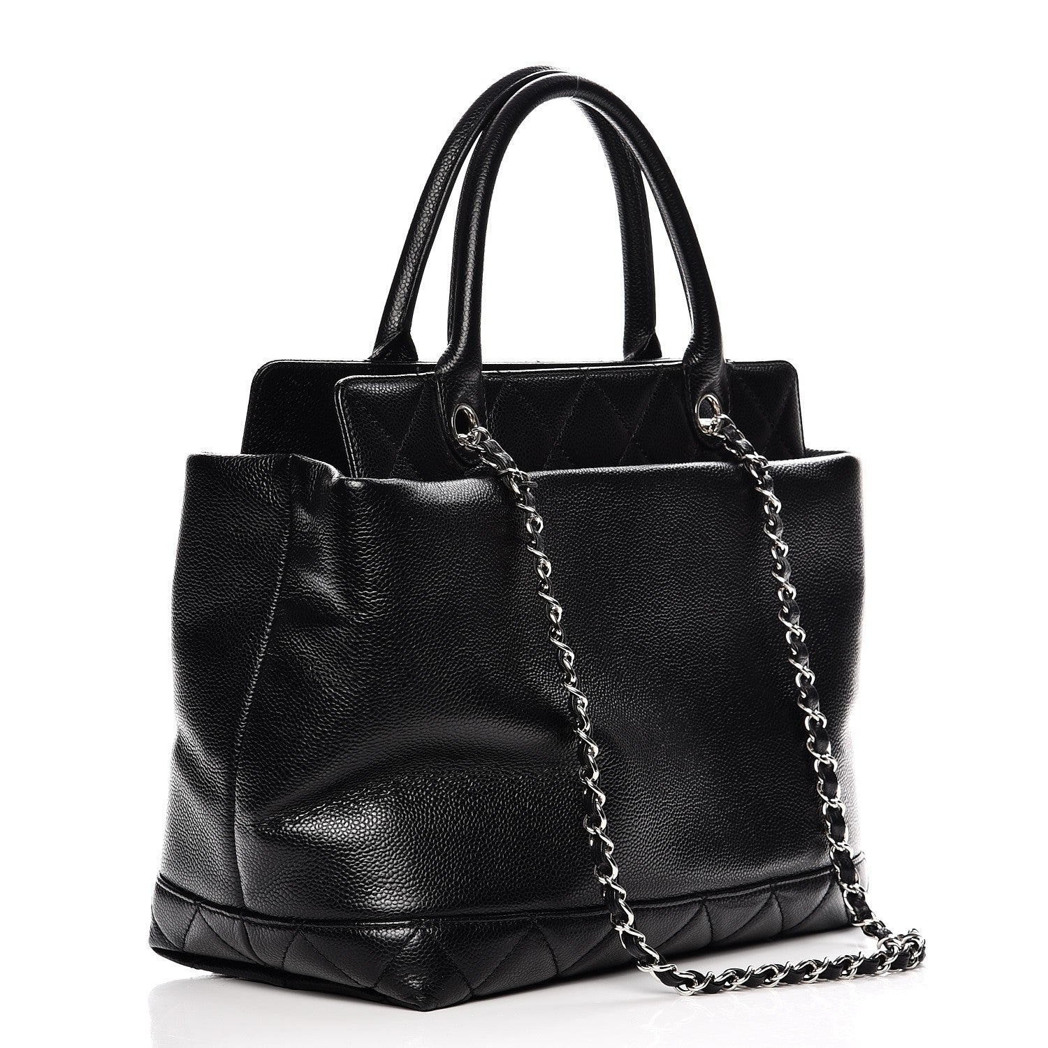 Chanel Soft Caviar CC Medium Top Handle Tote Black 4 of 14