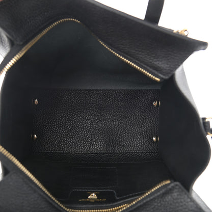 Salvatore Ferragamo Hammered Calfskin Double Handle Small Amy Tote Black 5 of 12