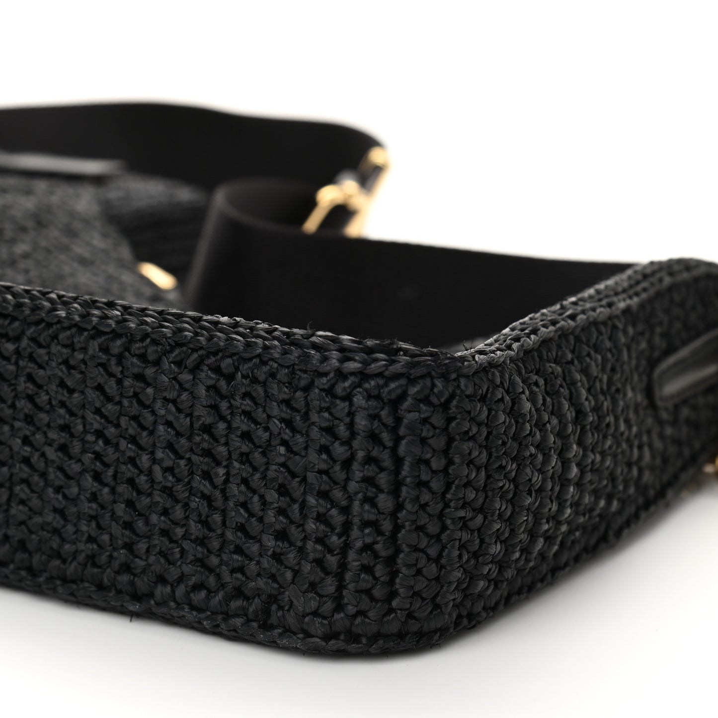 Yarn Raffia Effect Crochet Re-Edition 2005 Shoulder Bag Black