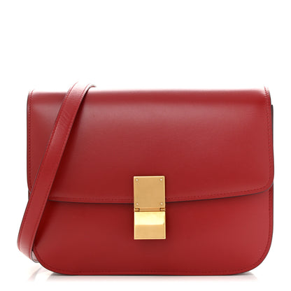 Celine Box Calfskin Medium Classic Box Flap Bag Red 1 of 13