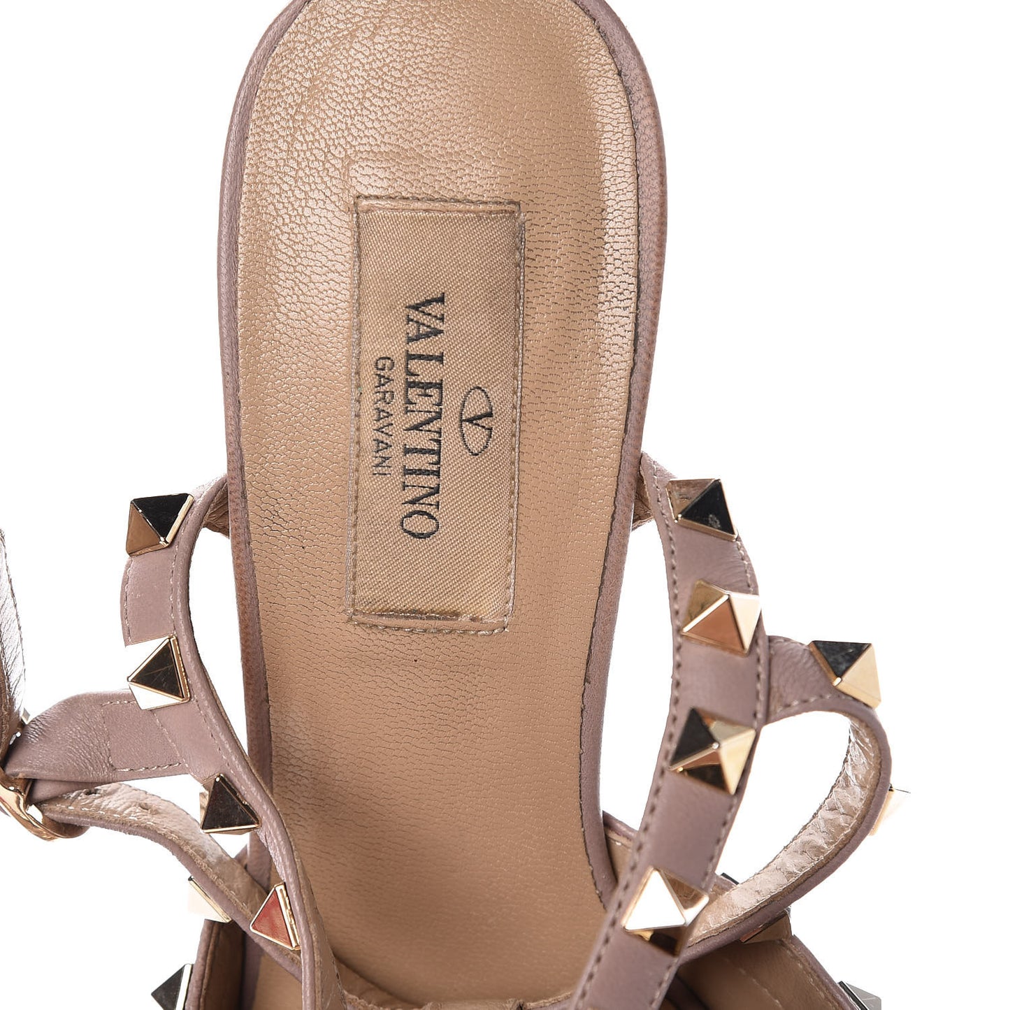 Patent Nappa Rockstud Ankle Strap 65mm Pumps 37.5 Fuxia Fluo Poudre