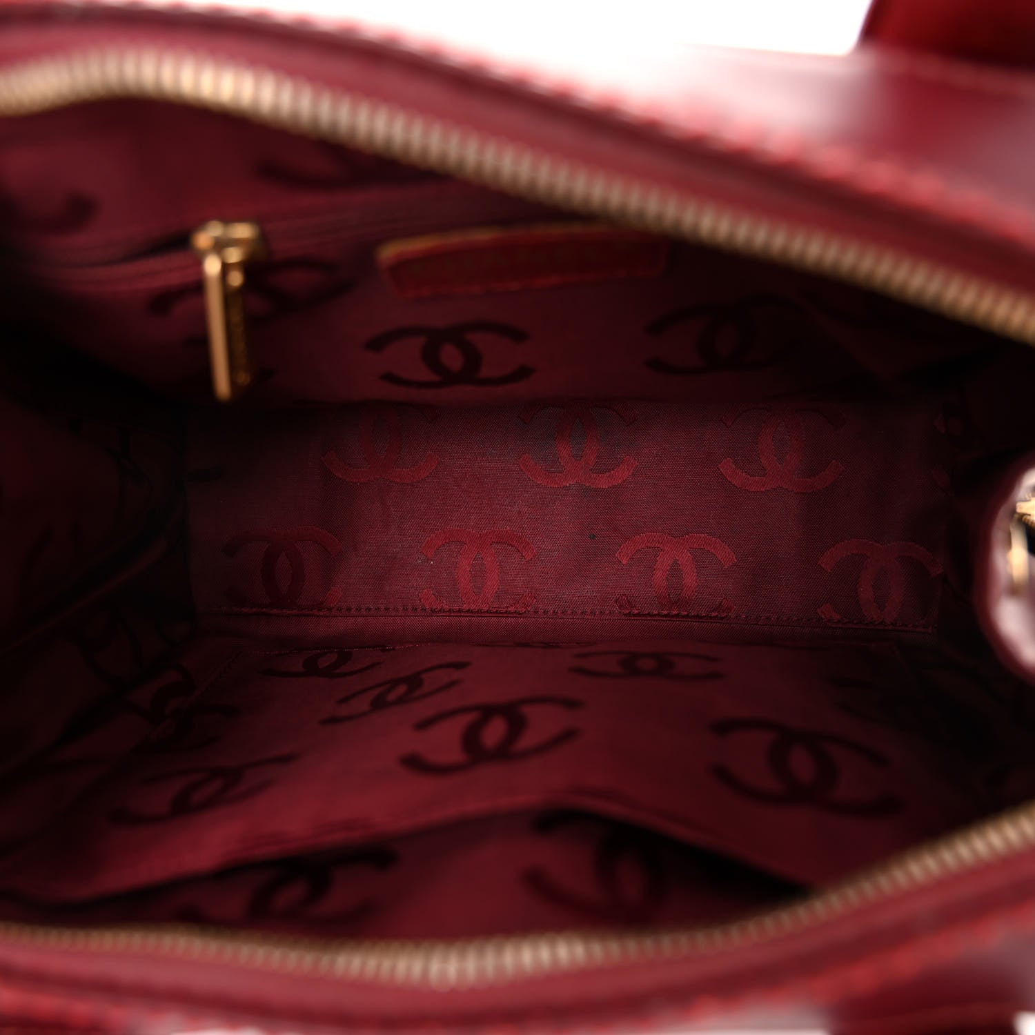 Chanel Calfskin Contrast Stitch Small Surpique Bowler Red 5 of 10