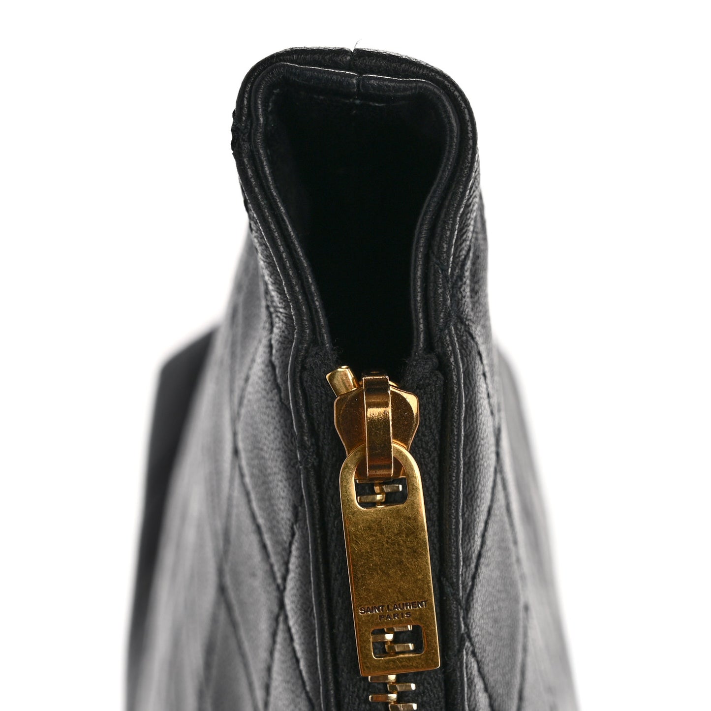 Lambskin Quilted Gaby Cosmetic Pouch Black