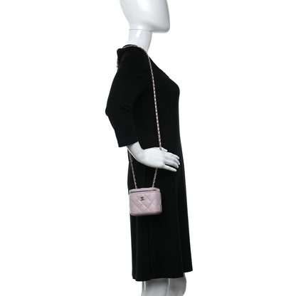 Chanel Caviar Quilted Mini Vanity Case With Chain Light Pink 2 of 9