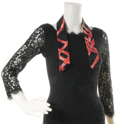Hermes Silk Bolduc Twilly Black and Orange 2 of 5