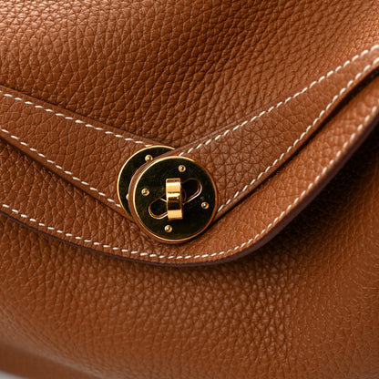 Hermes Taurillon Clemence Lindy 26 Gold Gold 13 of 14