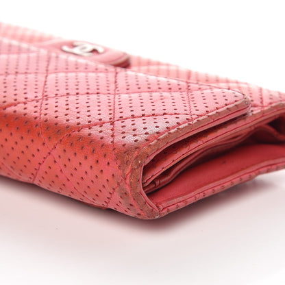 Chanel Perforated Lambskin Quilted Flap Wallet Red 15 of 20
