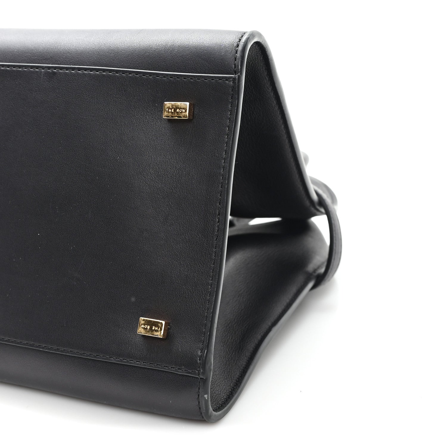 The Row Polished Saddle Calfskin Soft Margaux 12 Black 9 of 11