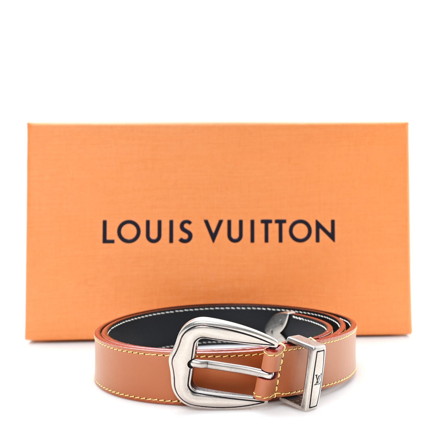 LV Dust 25mm Belt 90 36 Cognac Brown