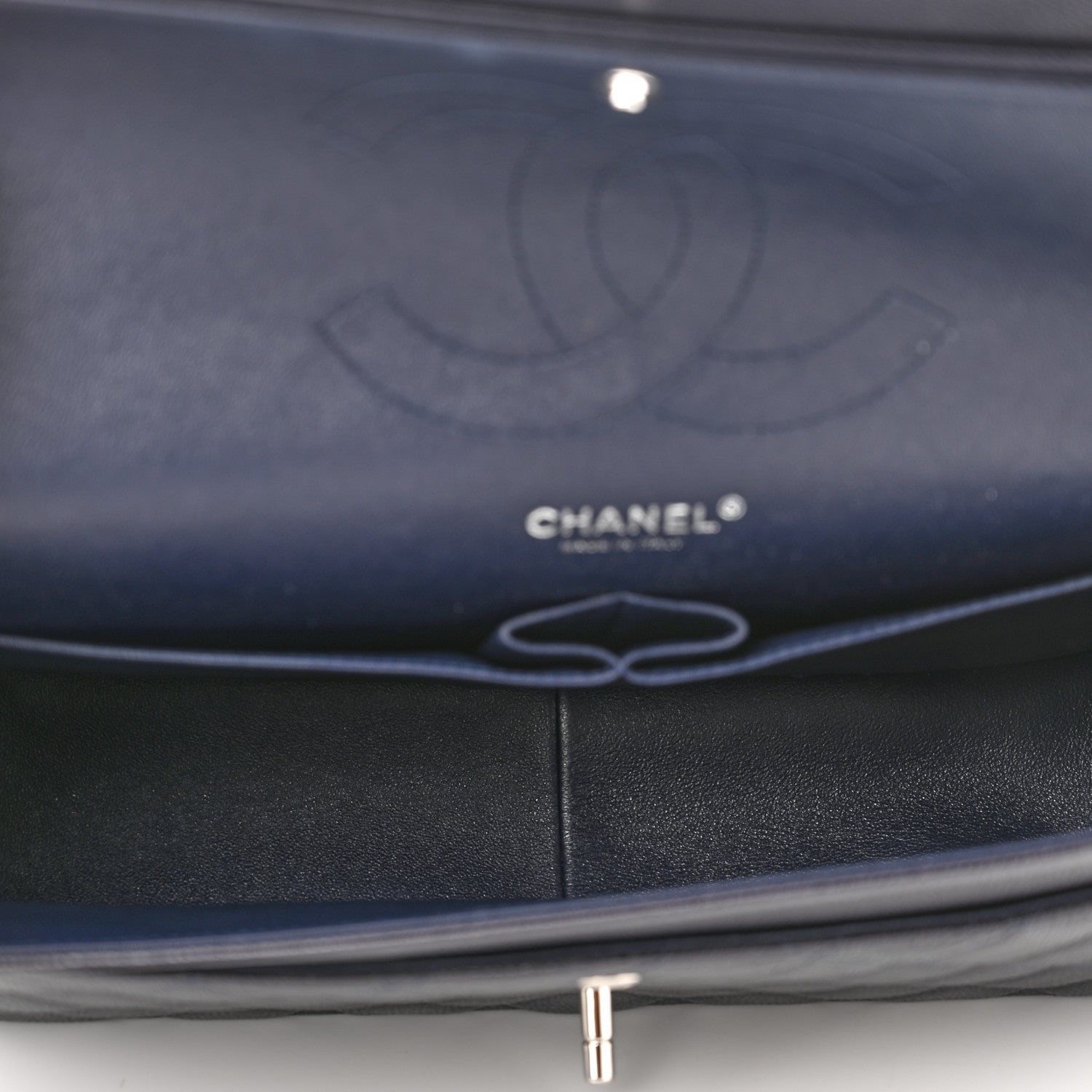 Chanel Caviar Quilted Jumbo Double Flap Navy Blue 4 of 9