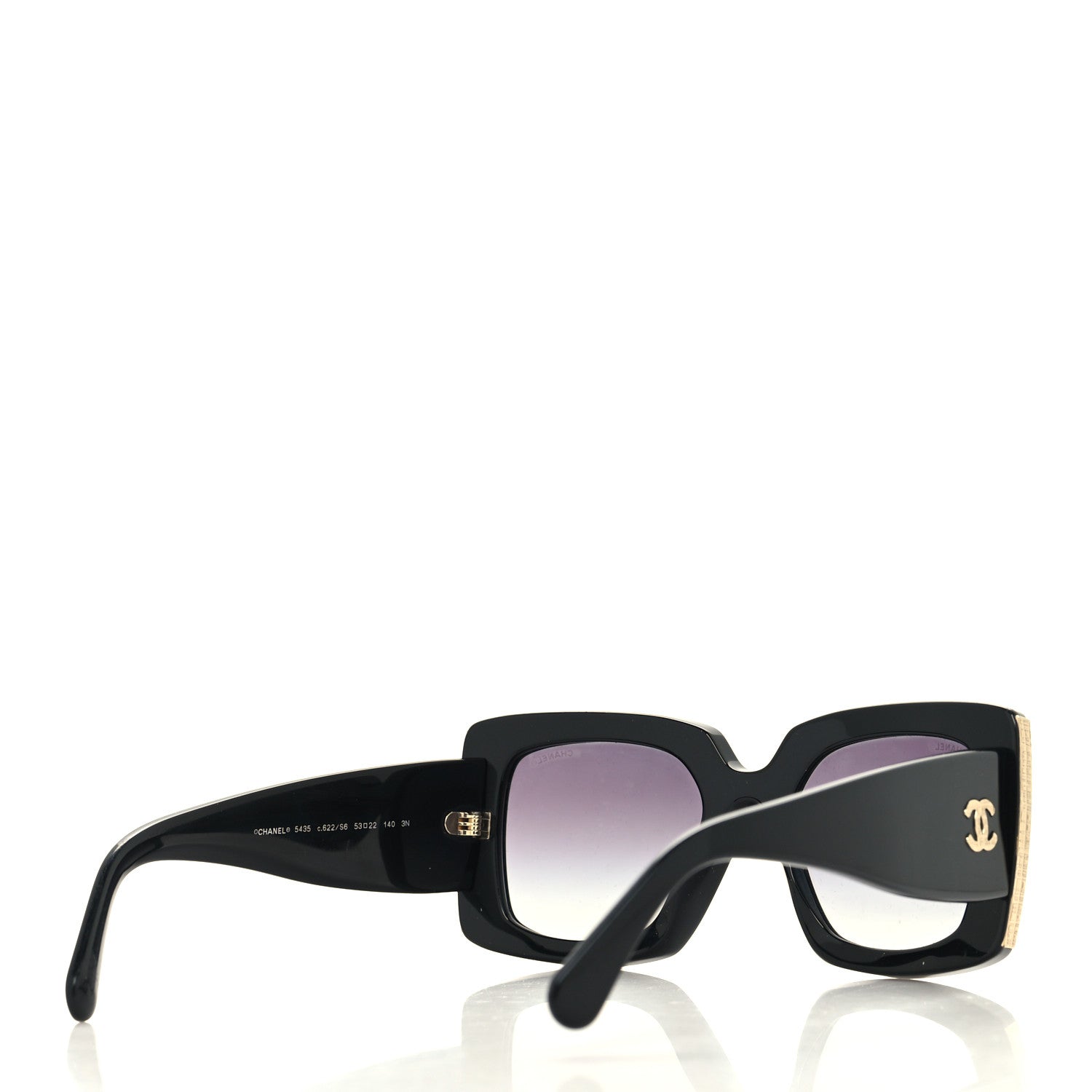 Chanel Acetate Rectangle Sunglasses 5435 Black 4 of 8