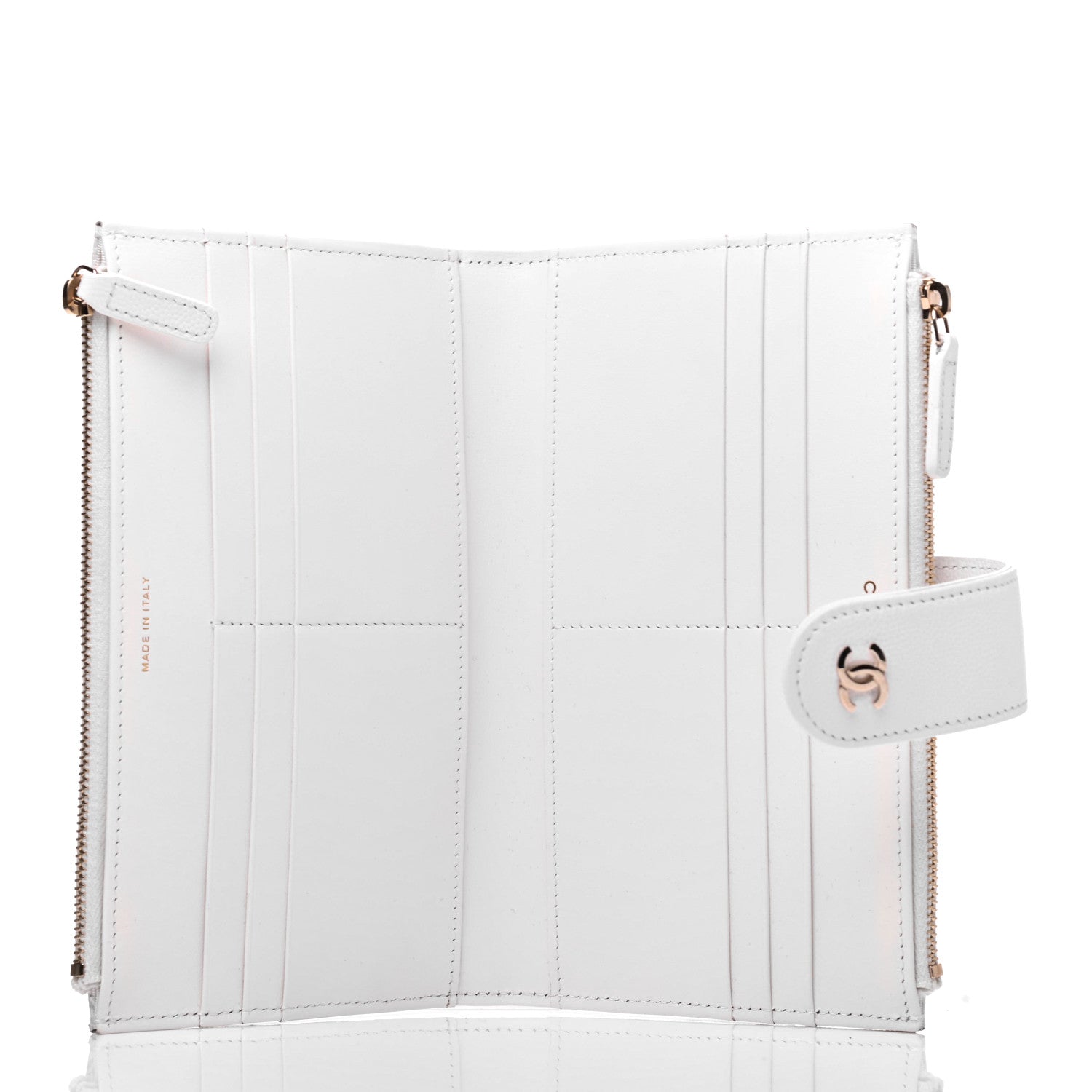 Chanel Caviar Quilted Long Zipped Wallet White 5 of 10