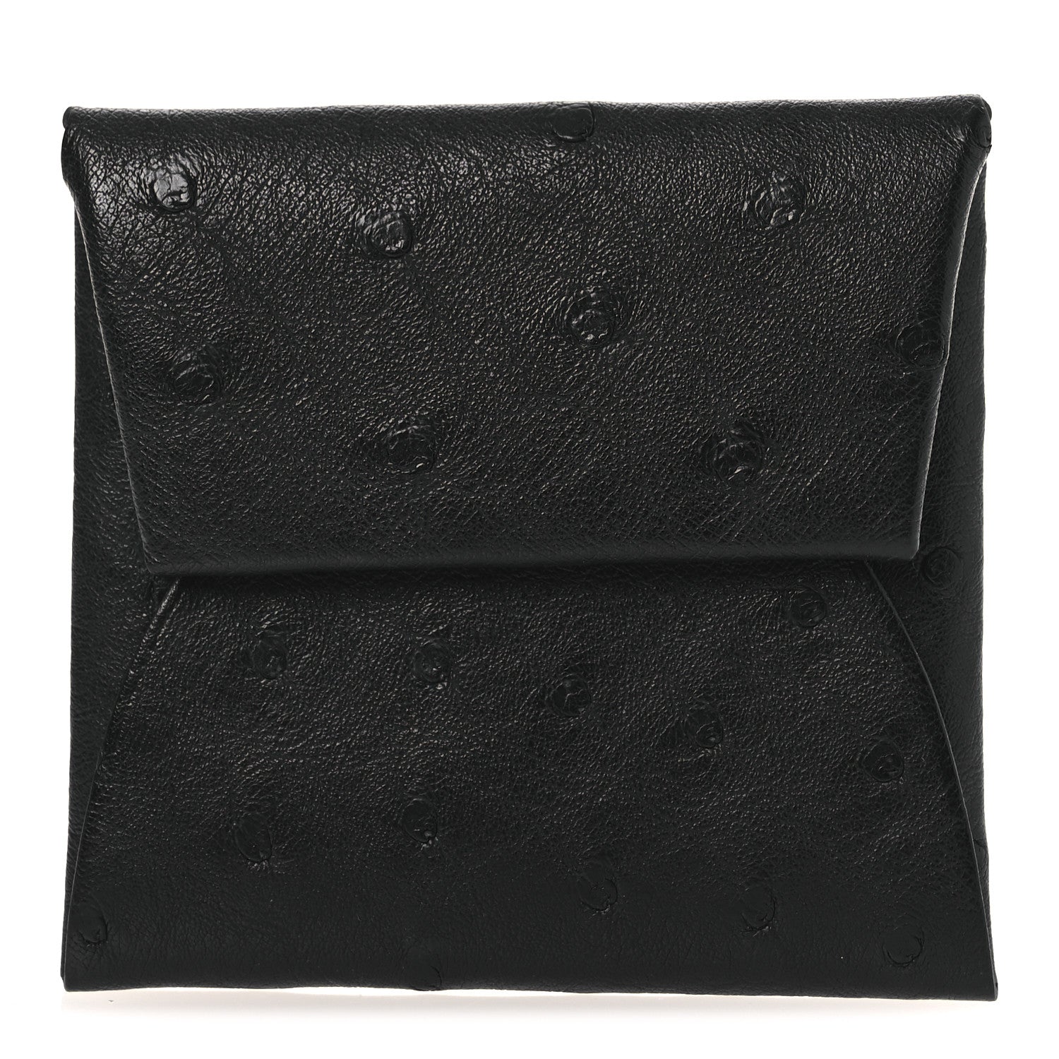 Hermes Ostrich Bastia Coin Purse Black 1 of 8