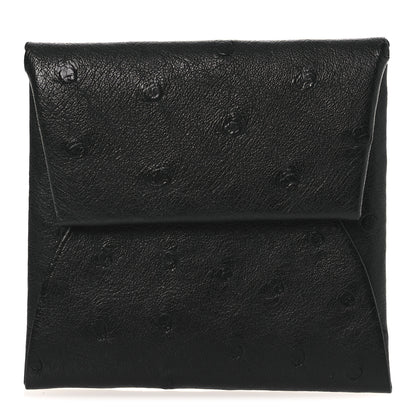Hermes Ostrich Bastia Coin Purse Black 1 of 8