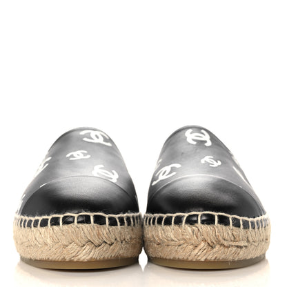 Chanel Printed Lambskin CC Espadrilles 37 Black White 2 of 10