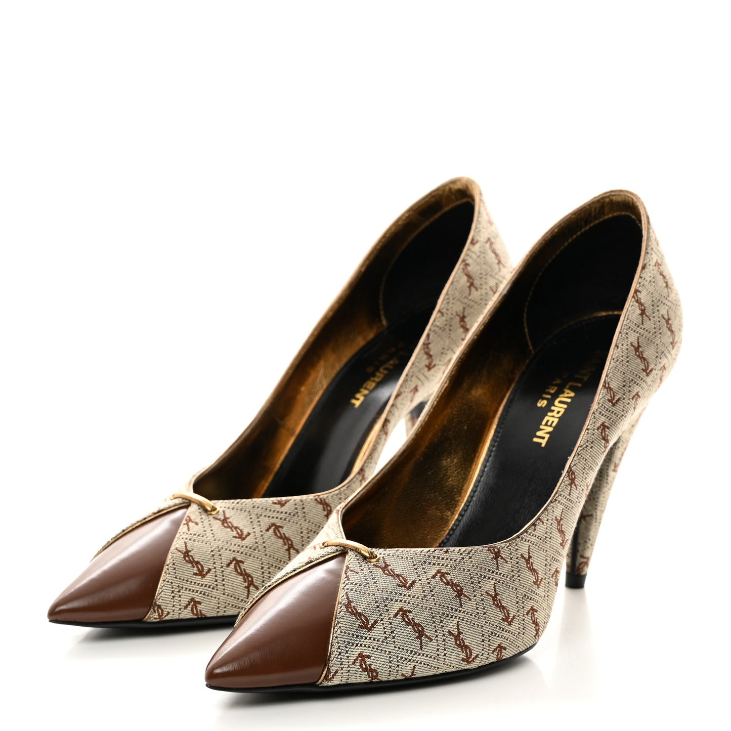 Silk Blend Monogram Lola Cap Toe Pumps 37.5 Beige