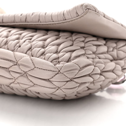 Miu Miu Nappa Matelasse Crystal Flap Clutch Pomice 12 of 17