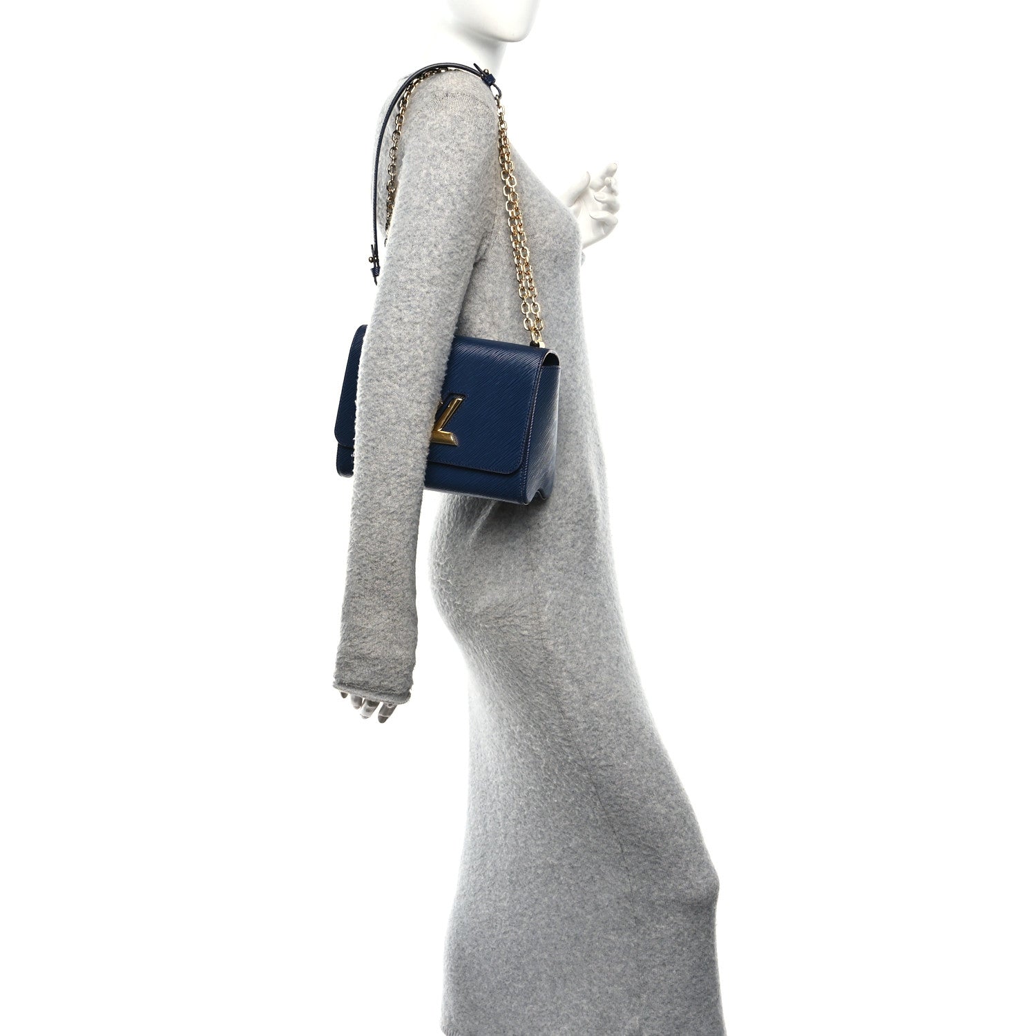 Louis Vuitton Epi Twist Shoulder Bag MM Indigo 2 of 9