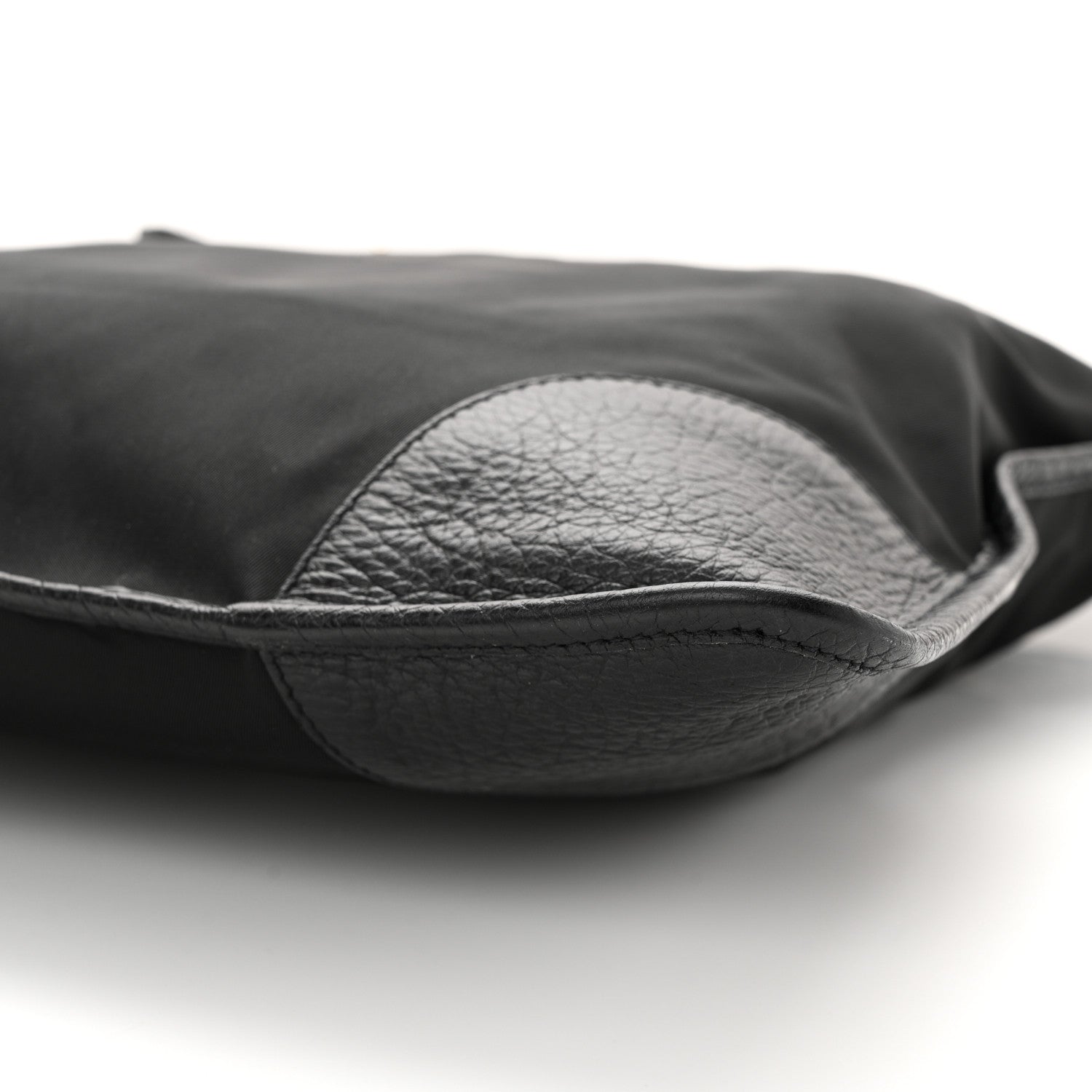 Prada Tessuto Nylon Vitello Daino Flat Shoulder Bag Black 9 of 10