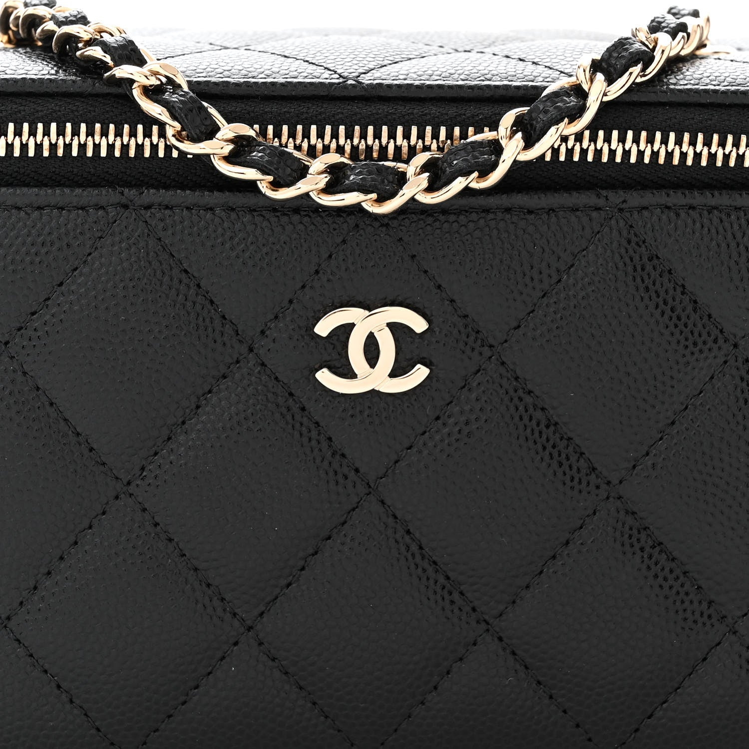 Chanel Caviar Quilted Small Vanity Case With Chain Black 8 of 11