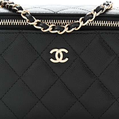 Chanel Caviar Quilted Small Vanity Case With Chain Black 8 of 11