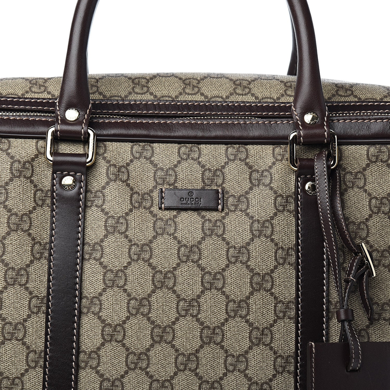 Gucci GG Plus Monogram Medium Double Handle Briefcase Dark Brown 9 of 9