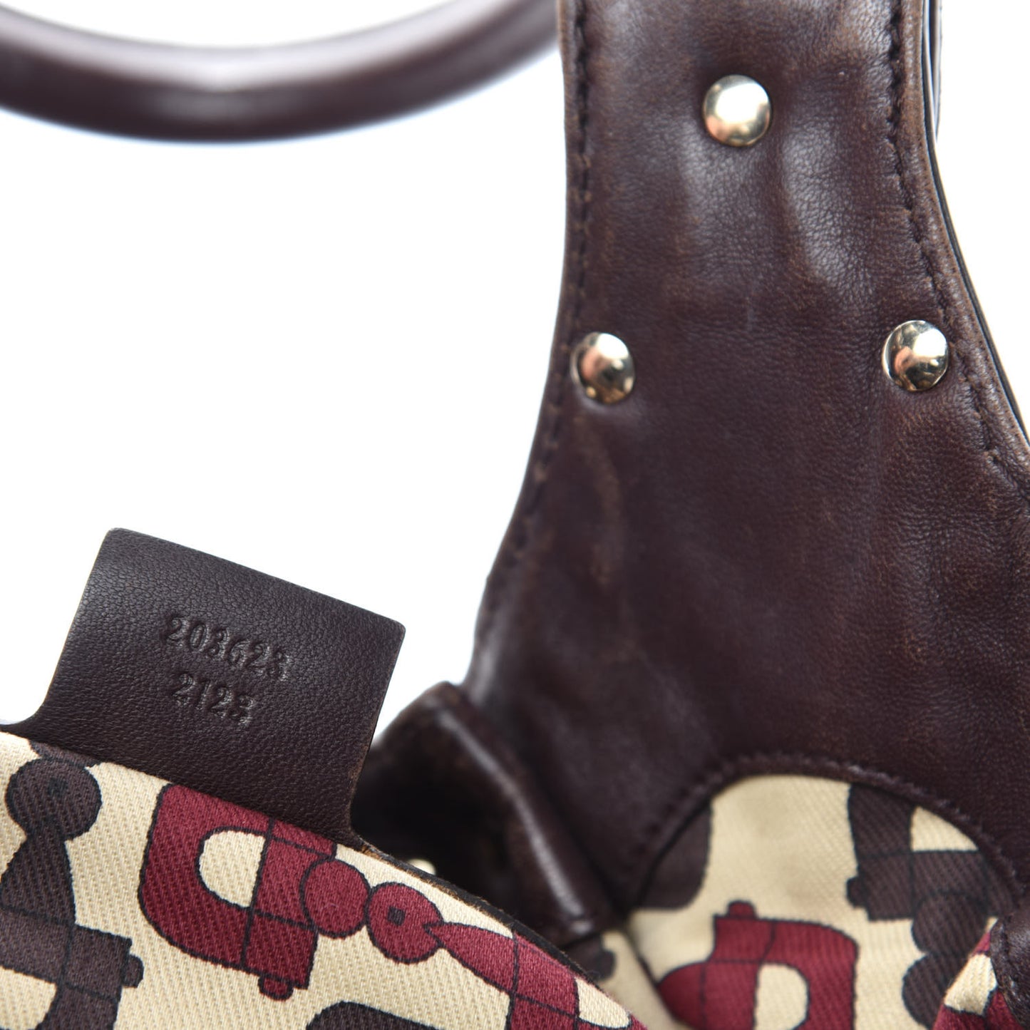 Guccissima Studded Pelham Shoulder Bag Dark Brown