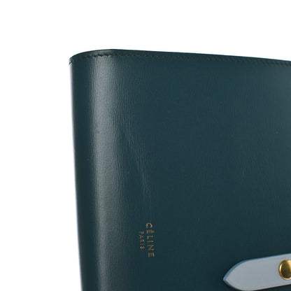 Celine Shiny Smooth Calfskin Large Multifunction Strap Wallet Dark Green Mineral 9 of 9