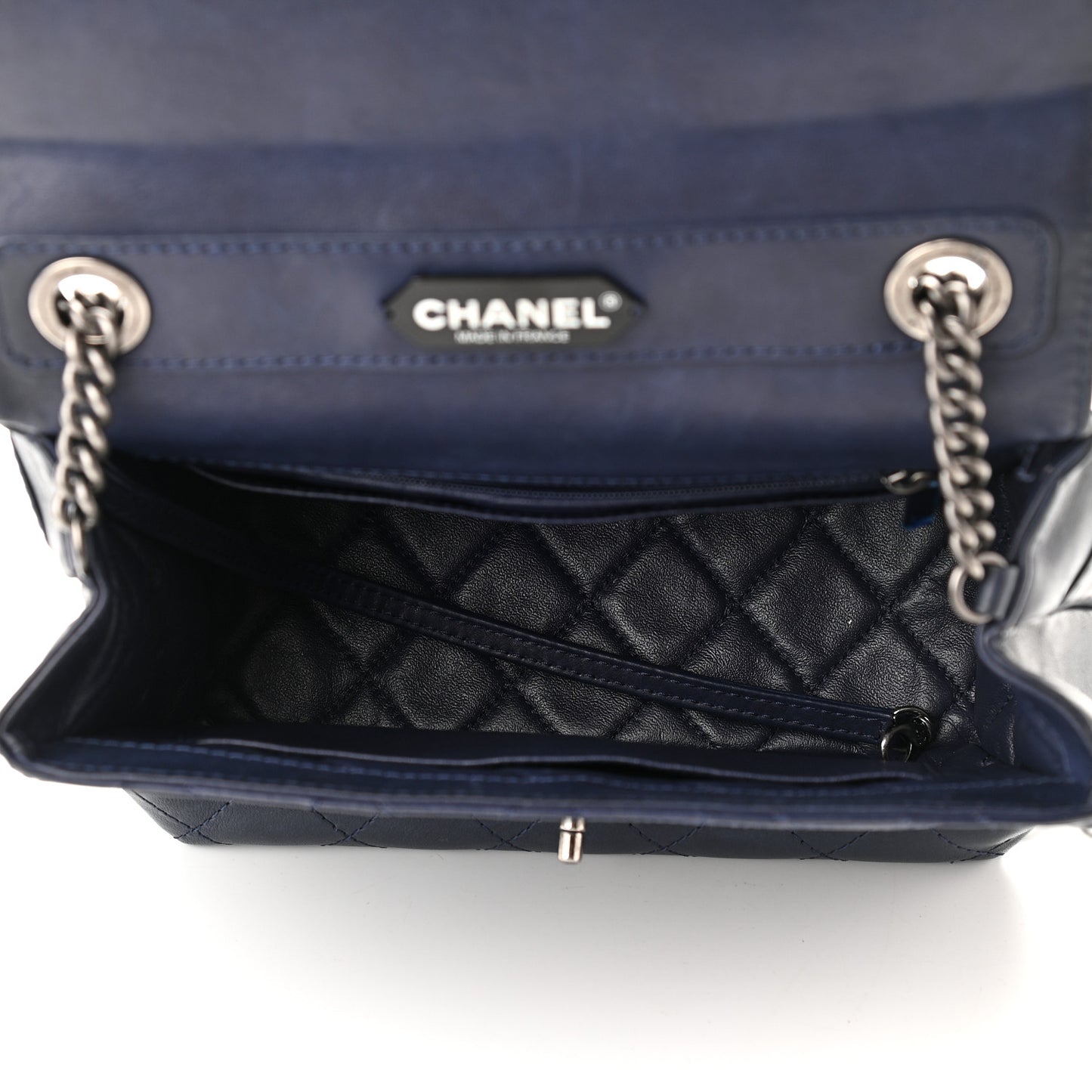 Calfskin Stitched Urban Luxury Top Handle Bag Navy
