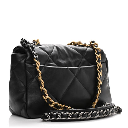 Chanel Goatskin Quilted Medium Chanel 19 Flap Black 3 of 14