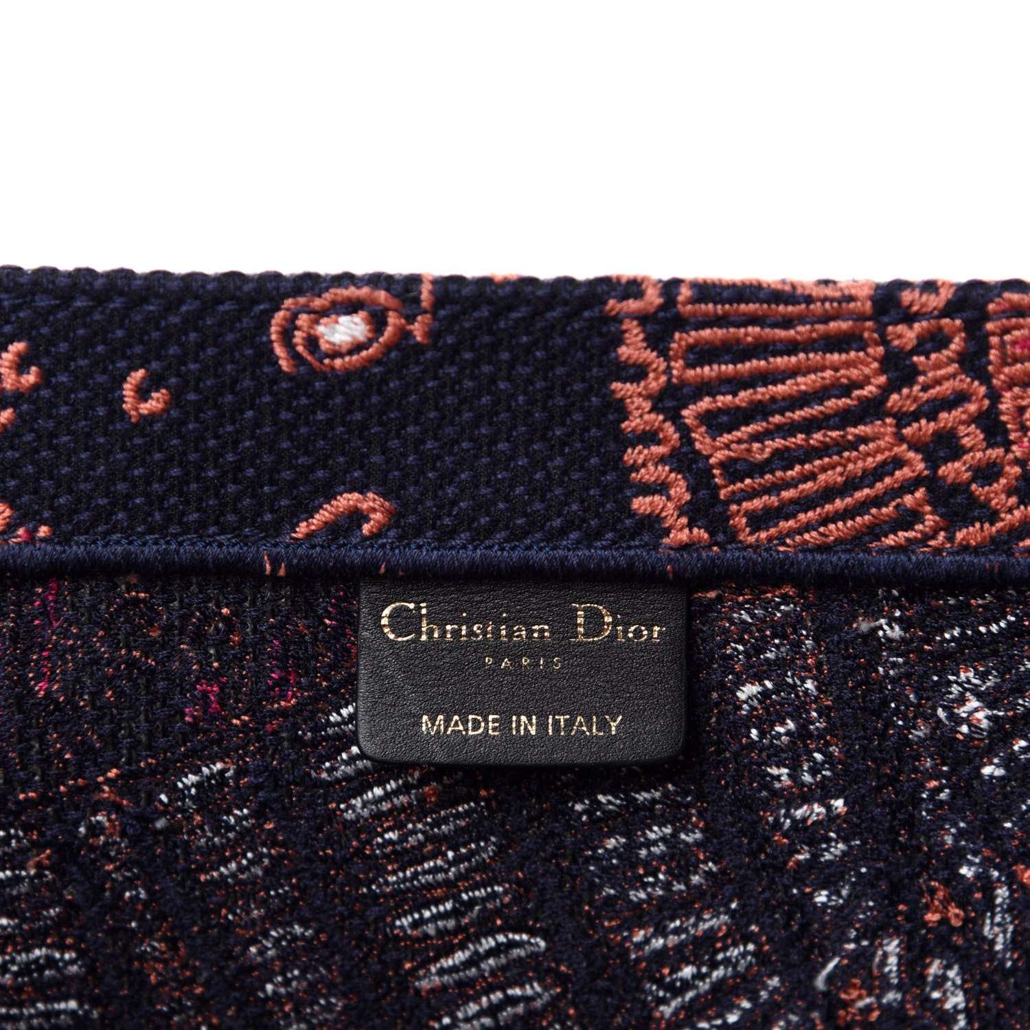 Christian Dior Canvas Embroidered Dior Animals Tiger Book Tote Deep Blue Fuchsia 8 of 10