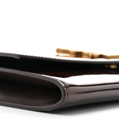 Saint Laurent Patent Uptown Chain Wallet  Brown 8 of 11