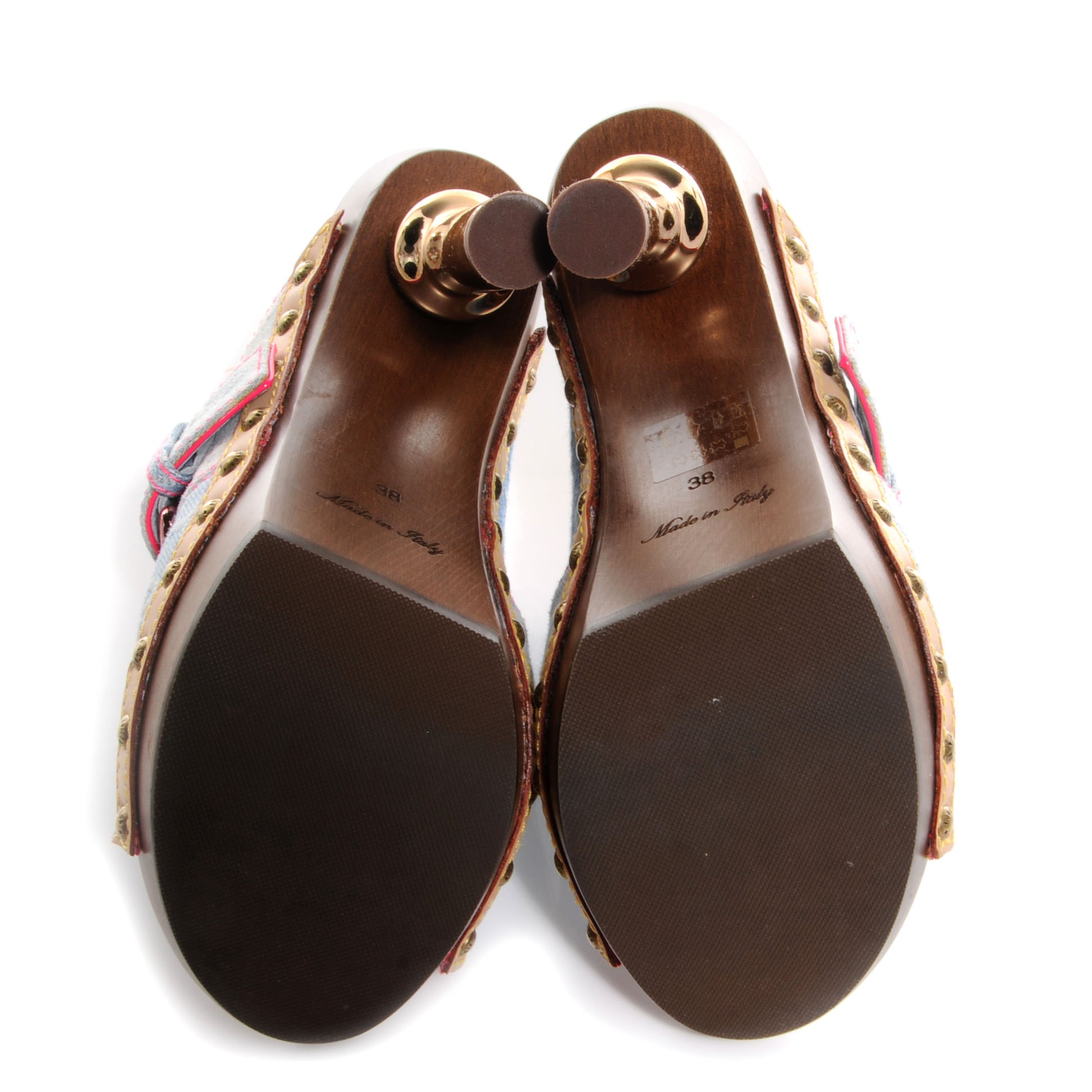 Louis Vuitton Rosa Denim Mule Clogs 38 6 of 7