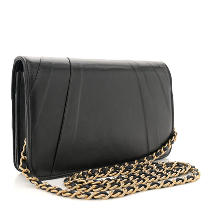 Chanel Lambskin Pyramid Wallet On Chain WOC Black 3 of 12
