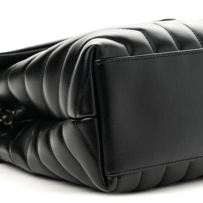 Saint Laurent Calfskin Y Quilted Monogram Medium Loulou Chain Satchel Black 8 of 9