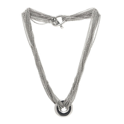 Tiffany Sterling Silver Circle Multi Chain Toggle Necklace 3 of 4