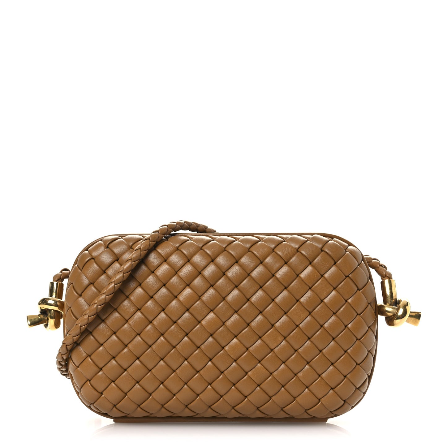 Calfskin Intrecciato Knot On Strap Camel